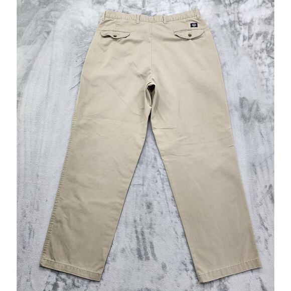 Vintage Dockers Pants Mens W36 L32 Tan Khakis Relaxed Fit Cotton Straight Leg - Picture 3 of 14